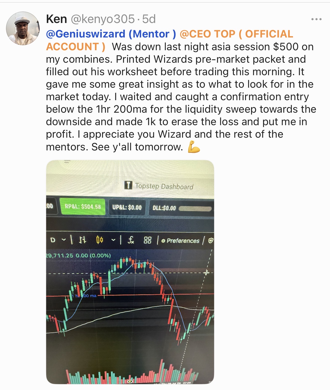 @kenyo305 β Erased a loss and printed $504 with Wizard's plan