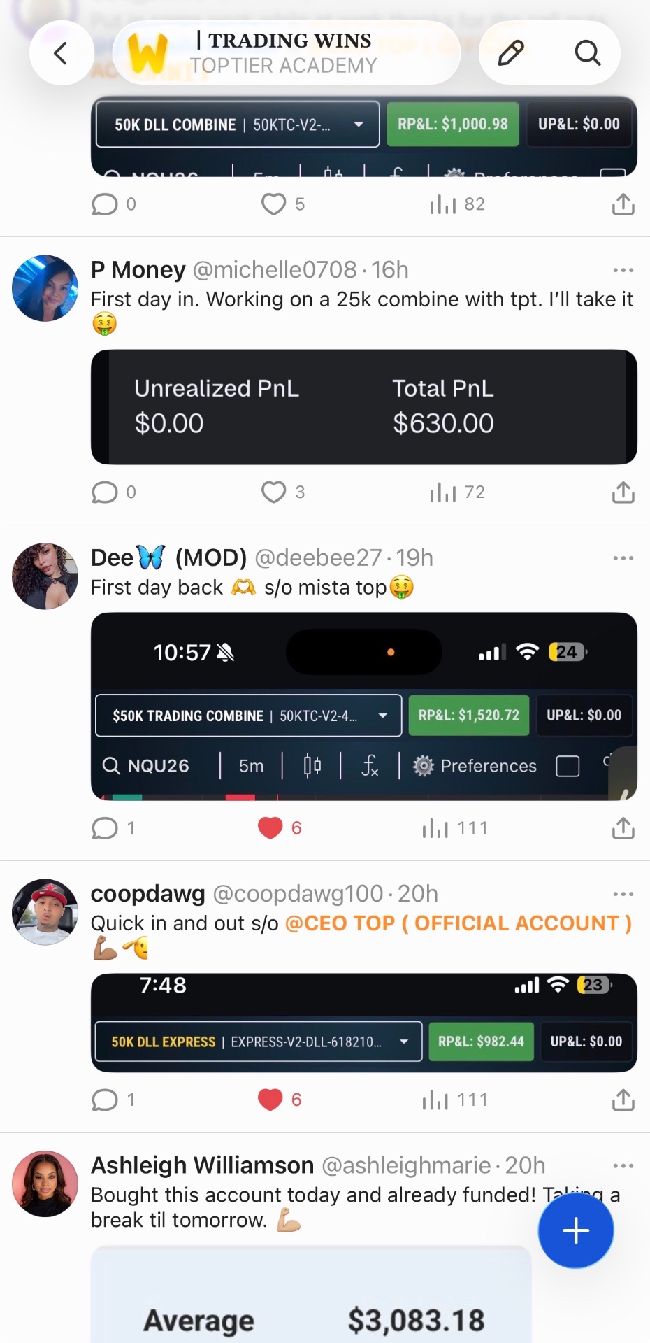 Trading win proof