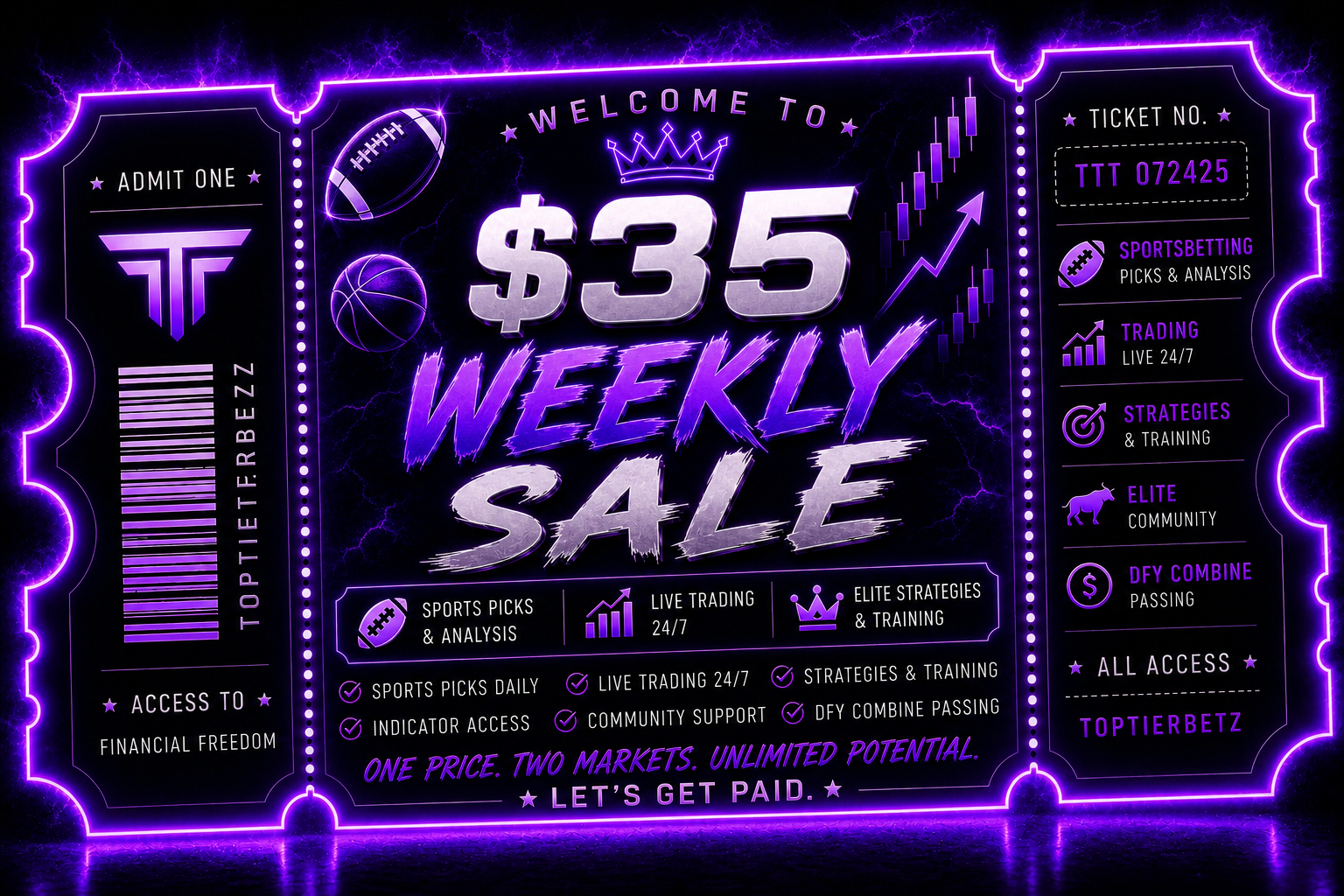 $35 — WEEKLY SALE ticket