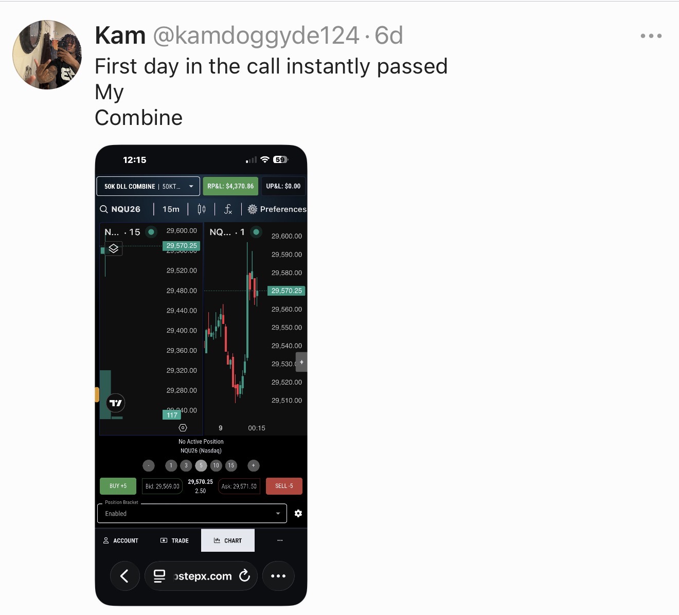 @kamdoggyde124 β First day in the call instantly passed my Combine